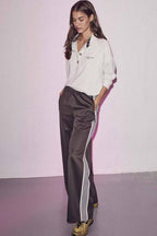 Baggy Track Pants in Dark Grey