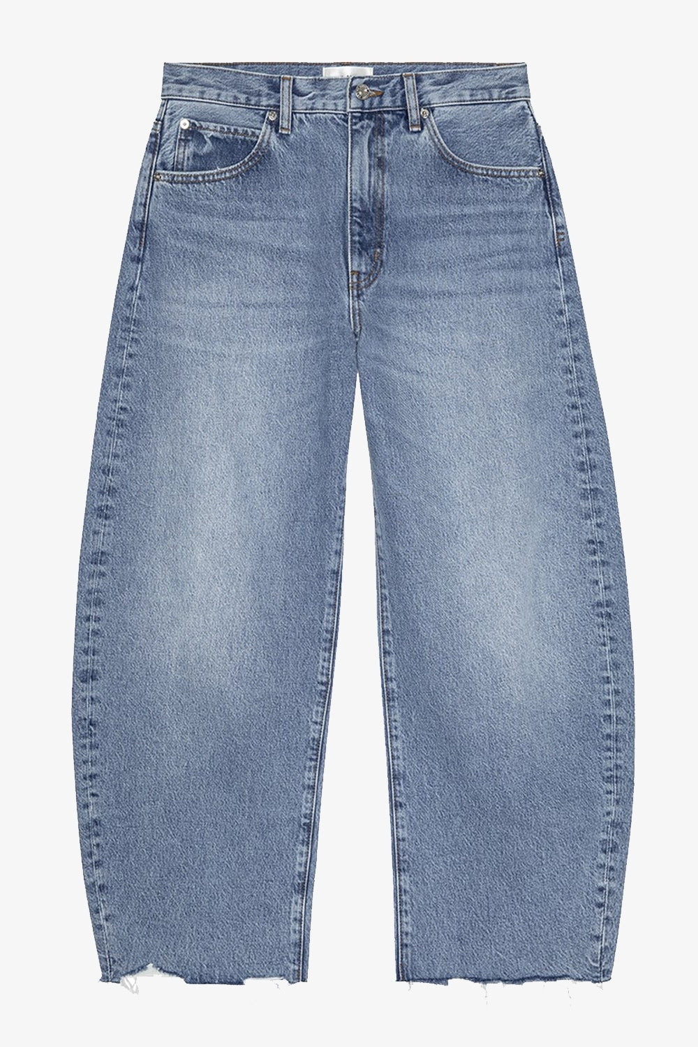 The Bubble High Rise Curved Leg Raw Hem Crop Jean in Rapture