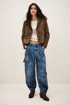 Morfeo Leather Jacket in Olive