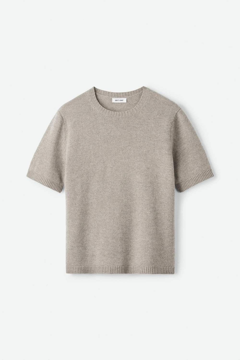 Oversized Knitted Cashmere T-Shirt in Greige