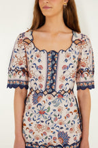 Light Pink Floral Delhi Tapestry Mini Dress
