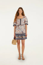 Light Pink Floral Delhi Tapestry Mini Dress
