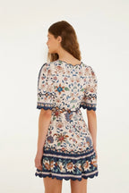 Light Pink Floral Delhi Tapestry Mini Dress