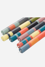 Classic Striped Dinner Candles 4 Pack - Opaline, Neyron, Rose & Midnight