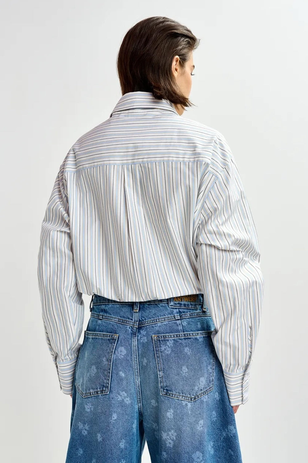 Jomato Pointy Collar Shirt in Nile Blue
