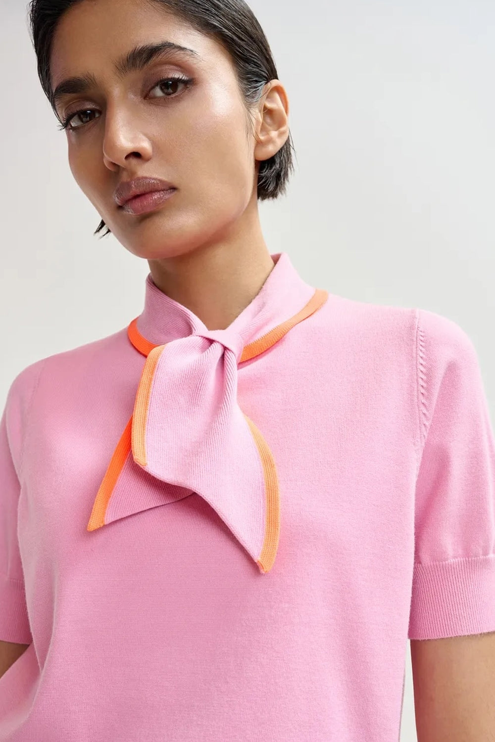 Jonda Polo Shirt in Orange and Pink
