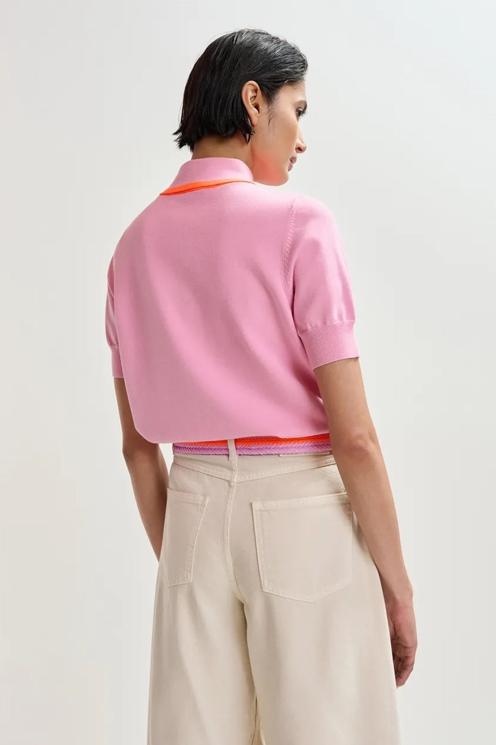 Jonda Polo Shirt in Orange and Pink