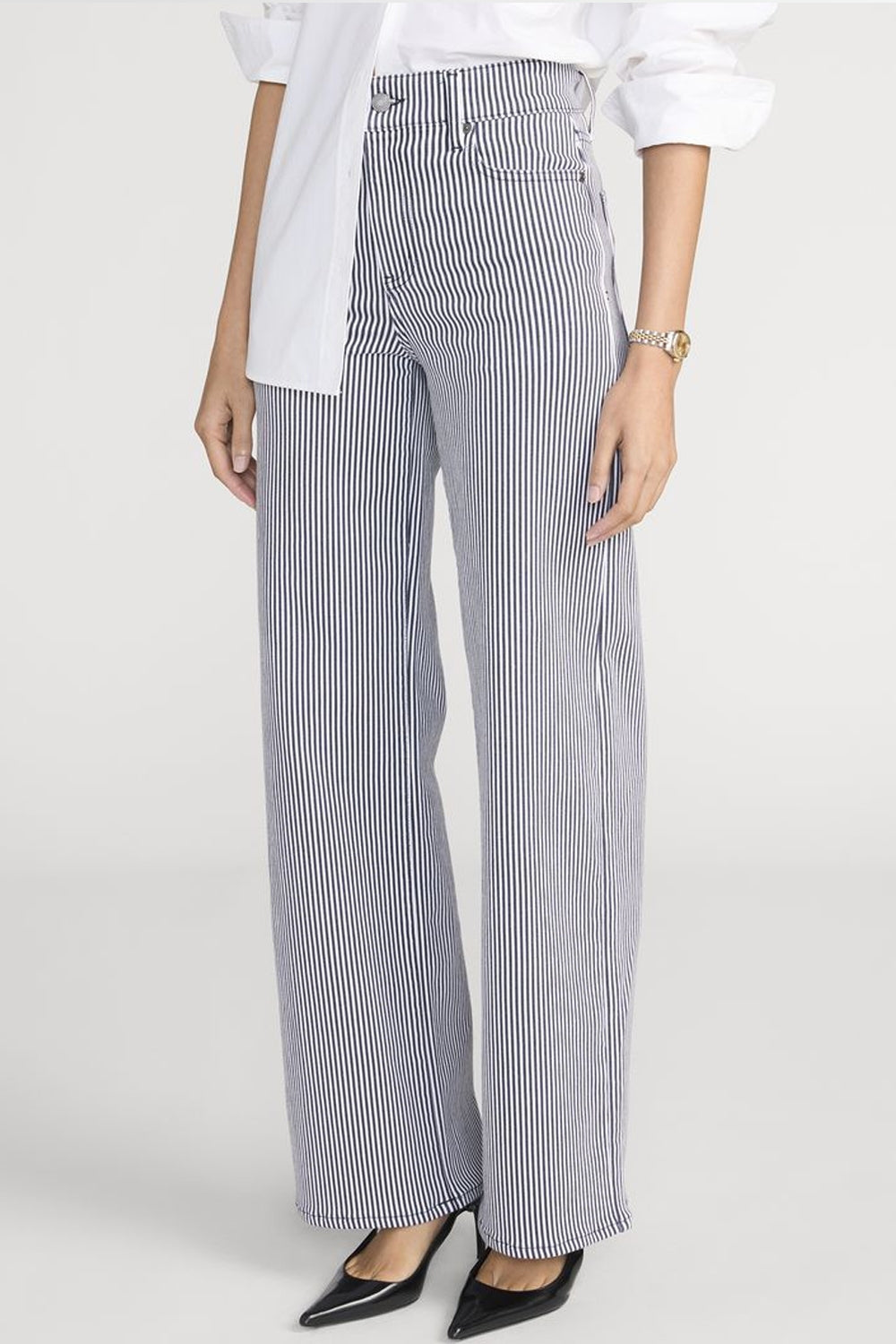 Le Slim Palazzo in Navy Stripe