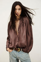 Cesira Long Sleeve Shirt in Vieuxrose