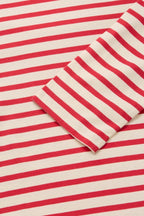 Marron Long Sleeve Tee in Off White/Red Stripe