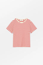 Skall Marron Regular Tee in Off White/Red Stripe