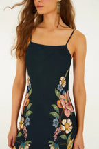 Maira Floral Dark Blue Maxi Dress