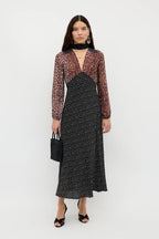 Kaila Silk Dress in Leopard Spot Brown