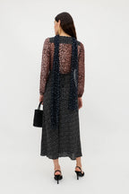 Kaila Silk Dress in Leopard Spot Brown