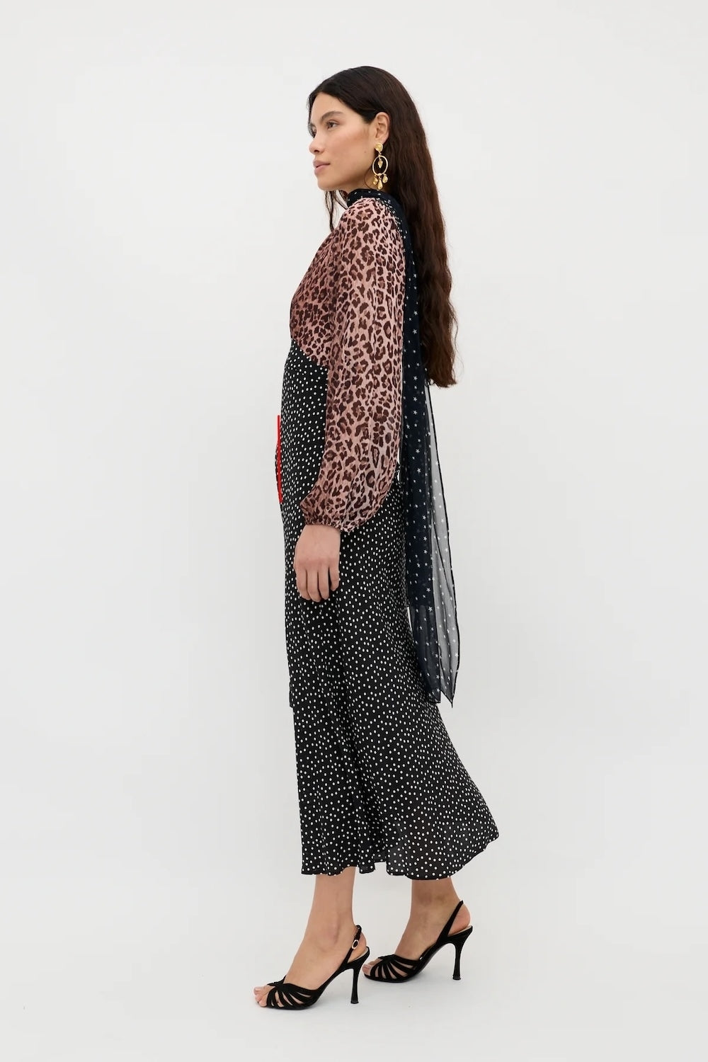 Kaila Silk Dress in Leopard Spot Brown