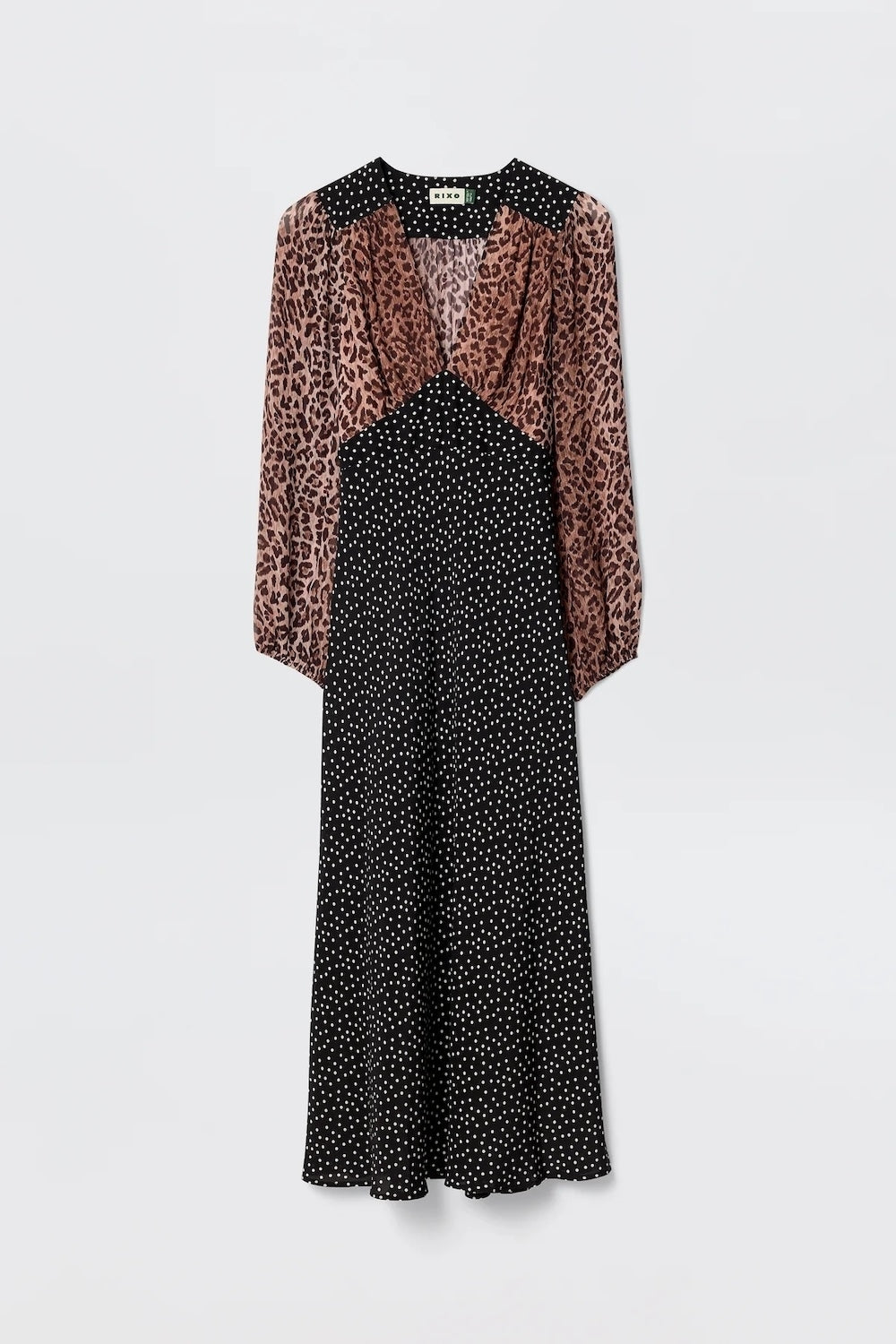 Kaila Silk Dress in Leopard Spot Brown