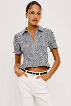 Alton Top in Black Gingham