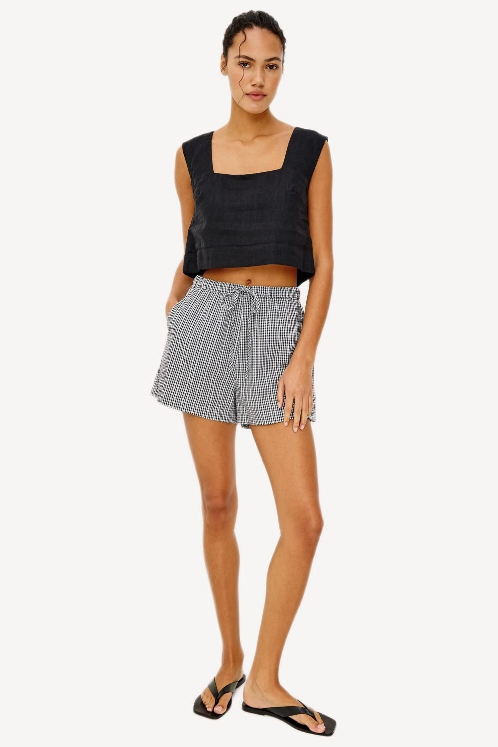 Jenner Shorts in Black Gingham