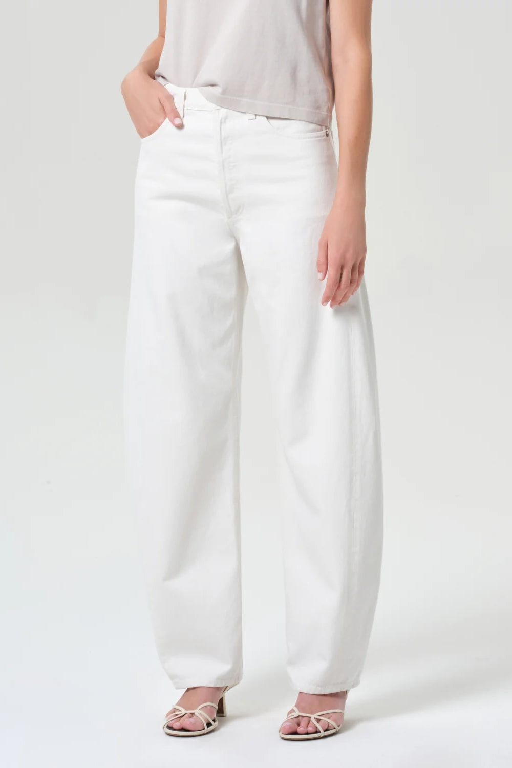 Luna Pieced Jean in Chalk White