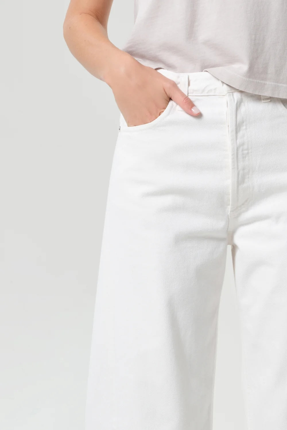 Luna Pieced Jean in Chalk White