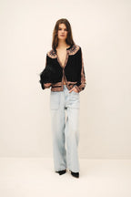 Valda Loose Patterned Shirt in Carbone