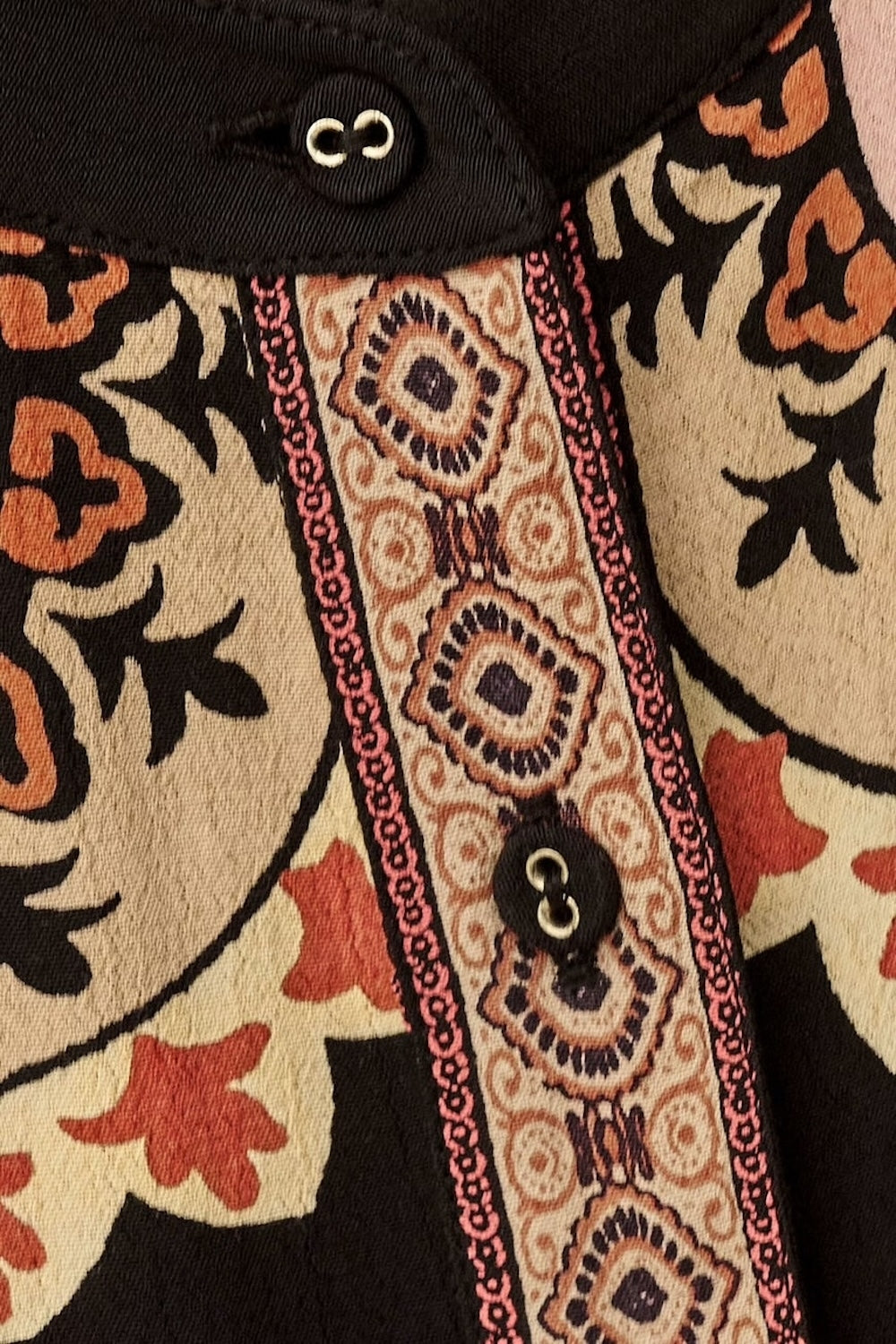 Valda Loose Patterned Shirt in Carbone