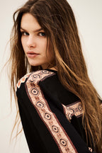 Valda Loose Patterned Shirt in Carbone