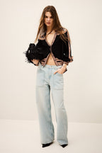 Valda Loose Patterned Shirt in Carbone