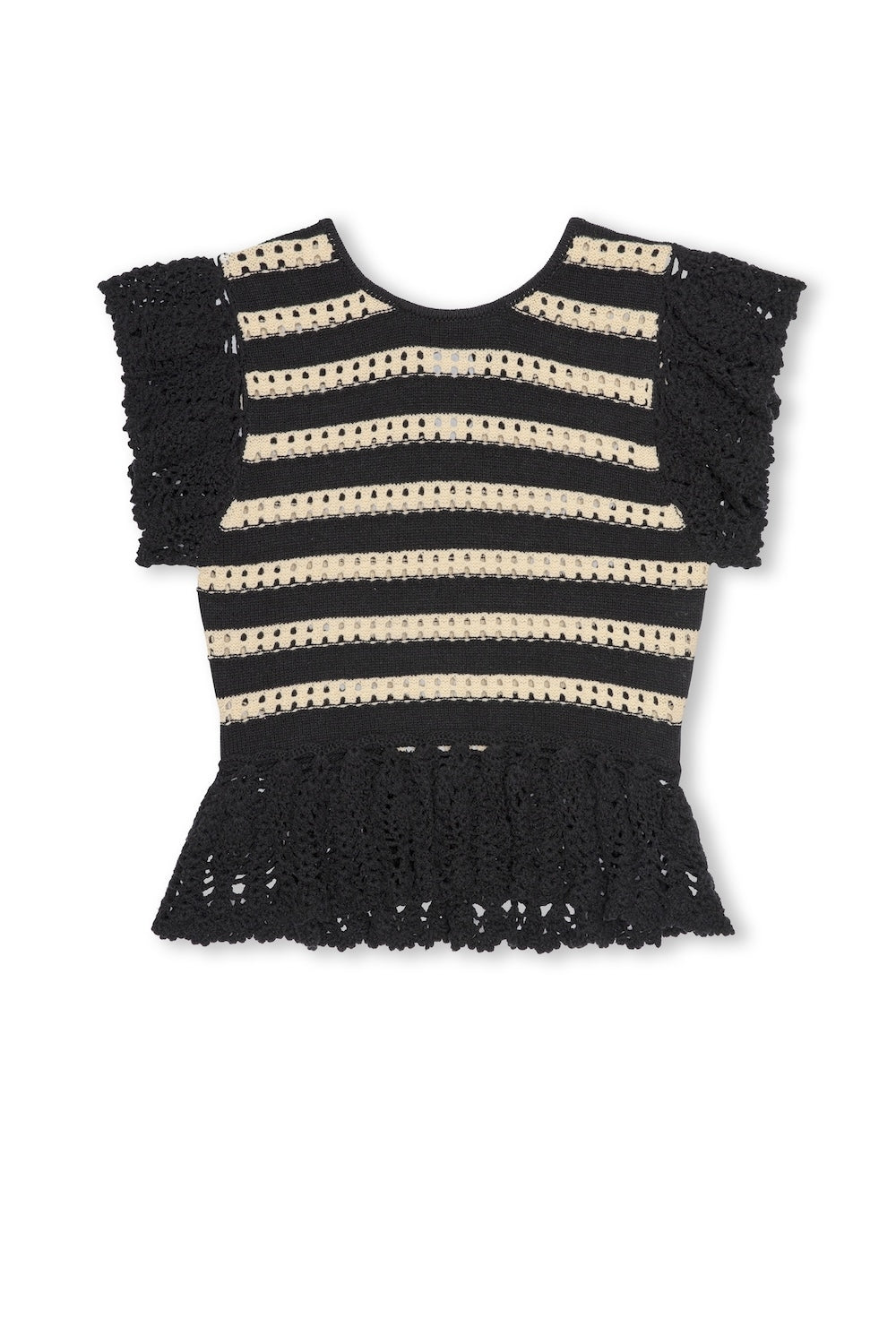 Coen Top in Black Oat Stripe