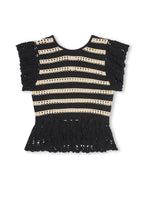 Coen Top in Black Oat Stripe