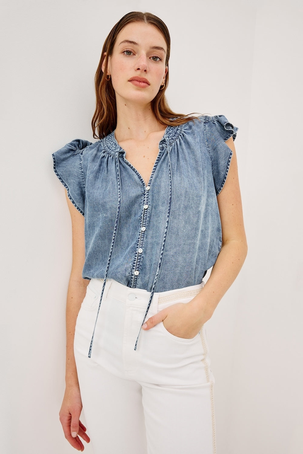 Aviva Blouse in Blue Ridge