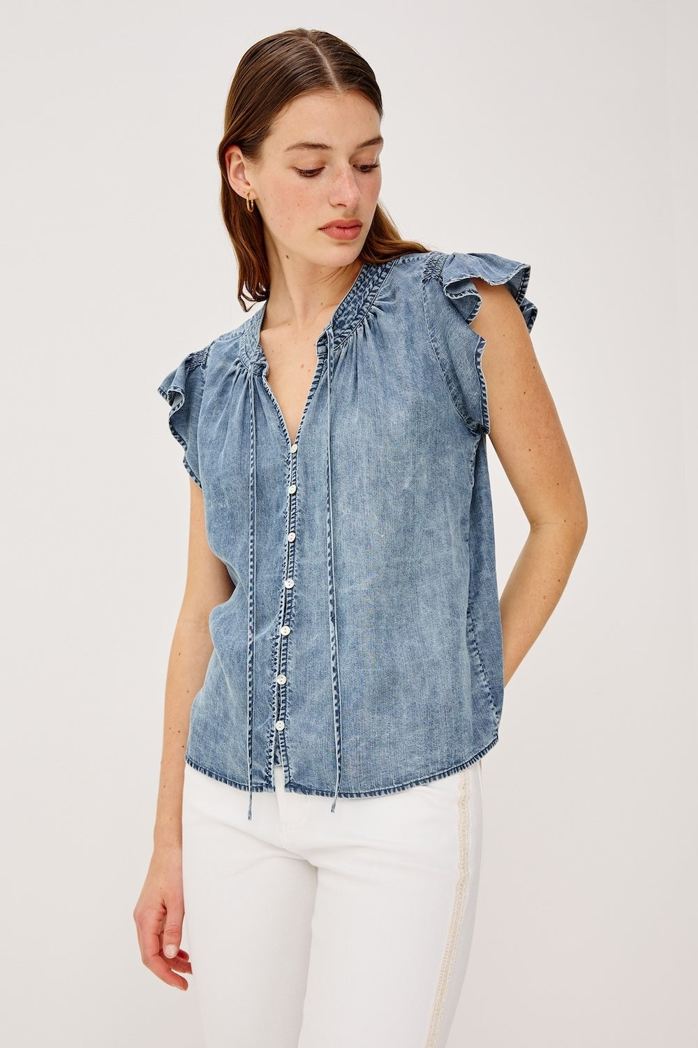 Aviva Blouse in Blue Ridge
