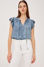 Aviva Blouse in Blue Ridge