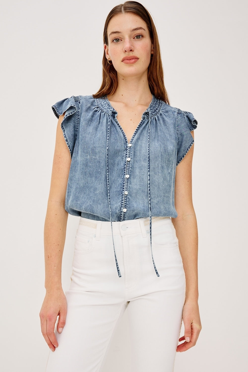 Aviva Blouse in Blue Ridge