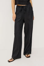 Emmie Trousers in Black Linen