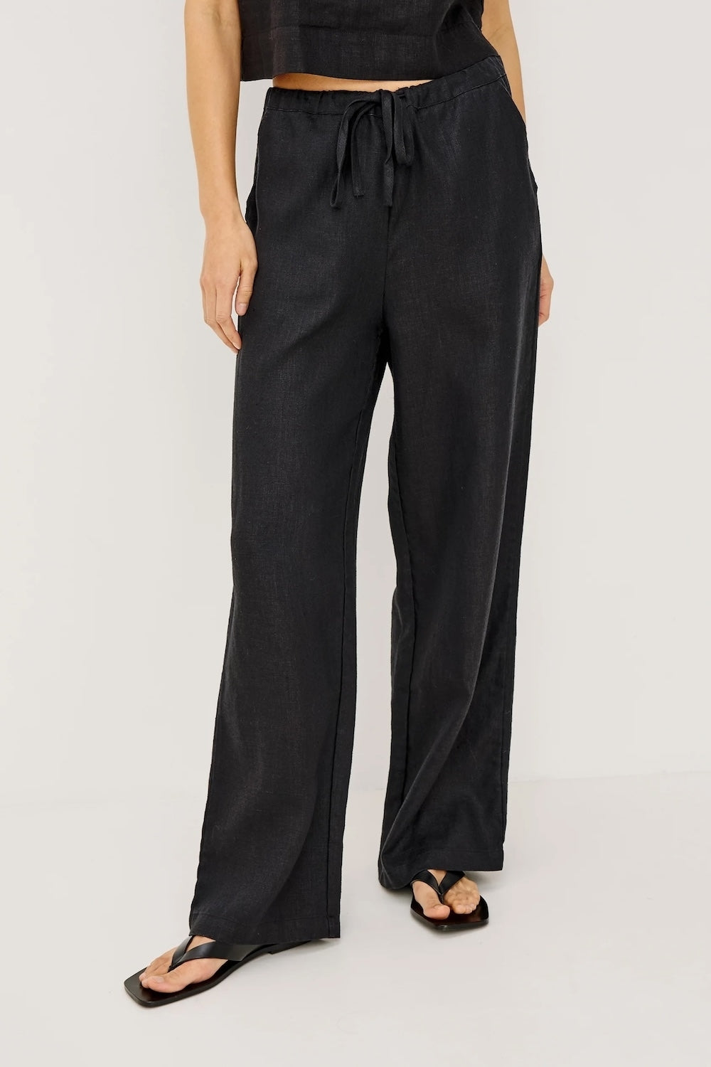 Emmie Trousers in Black Linen