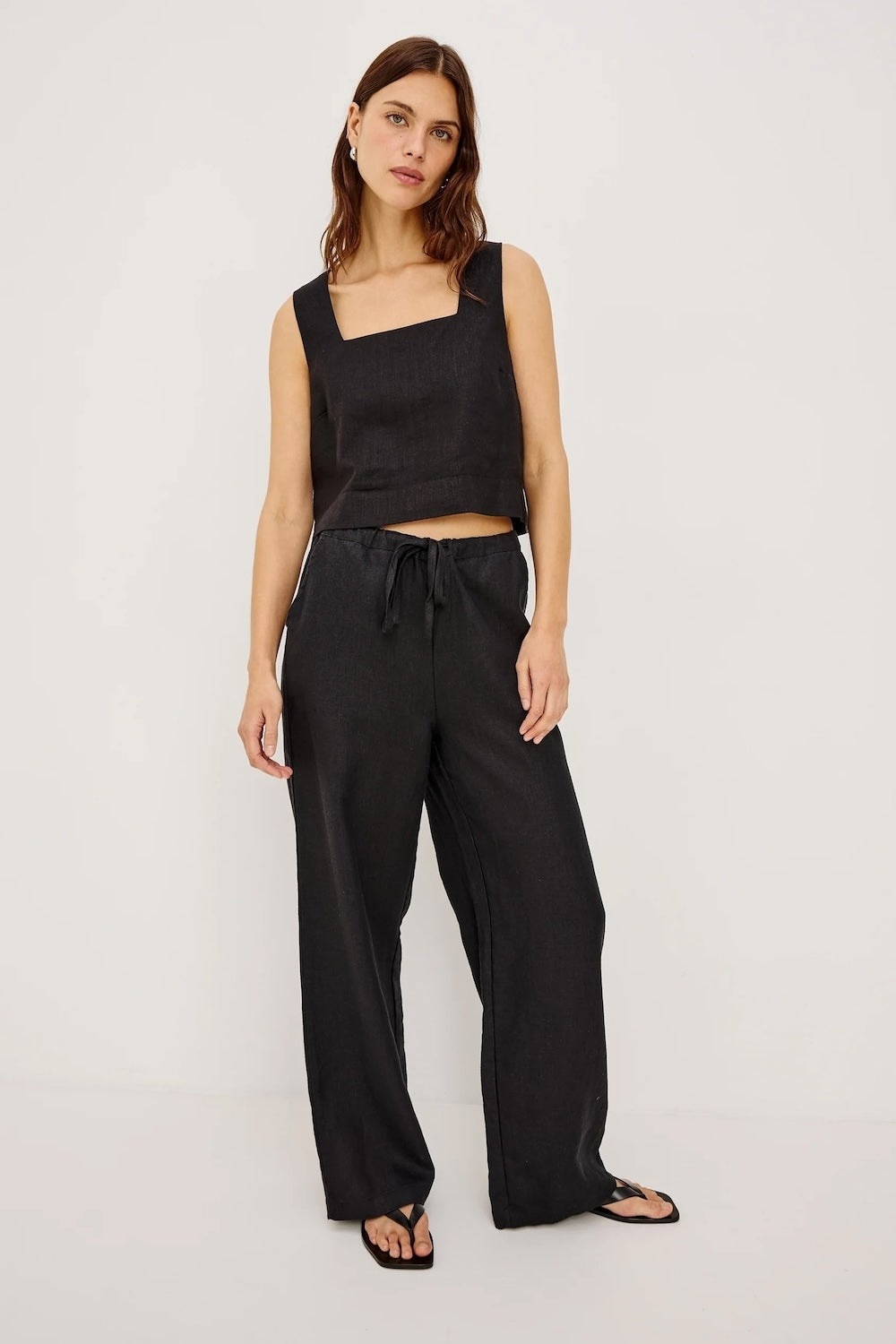 Emmie Trousers in Black Linen