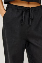 Emmie Trousers in Black Linen