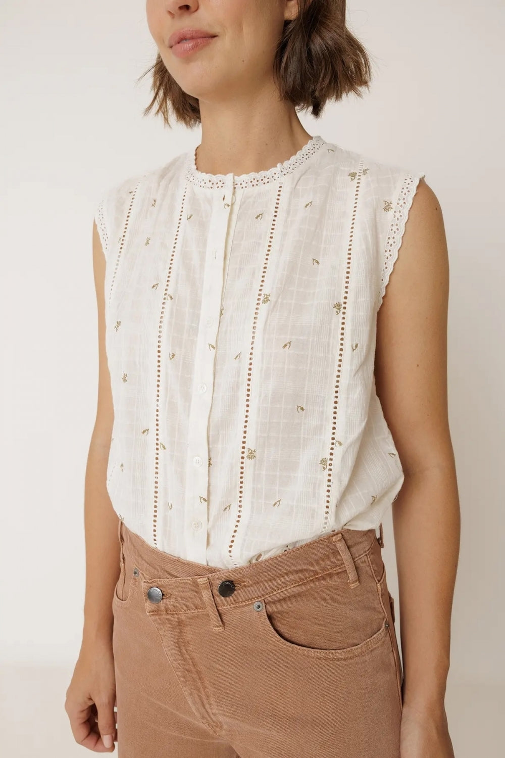Cami Shirt in Ecru
