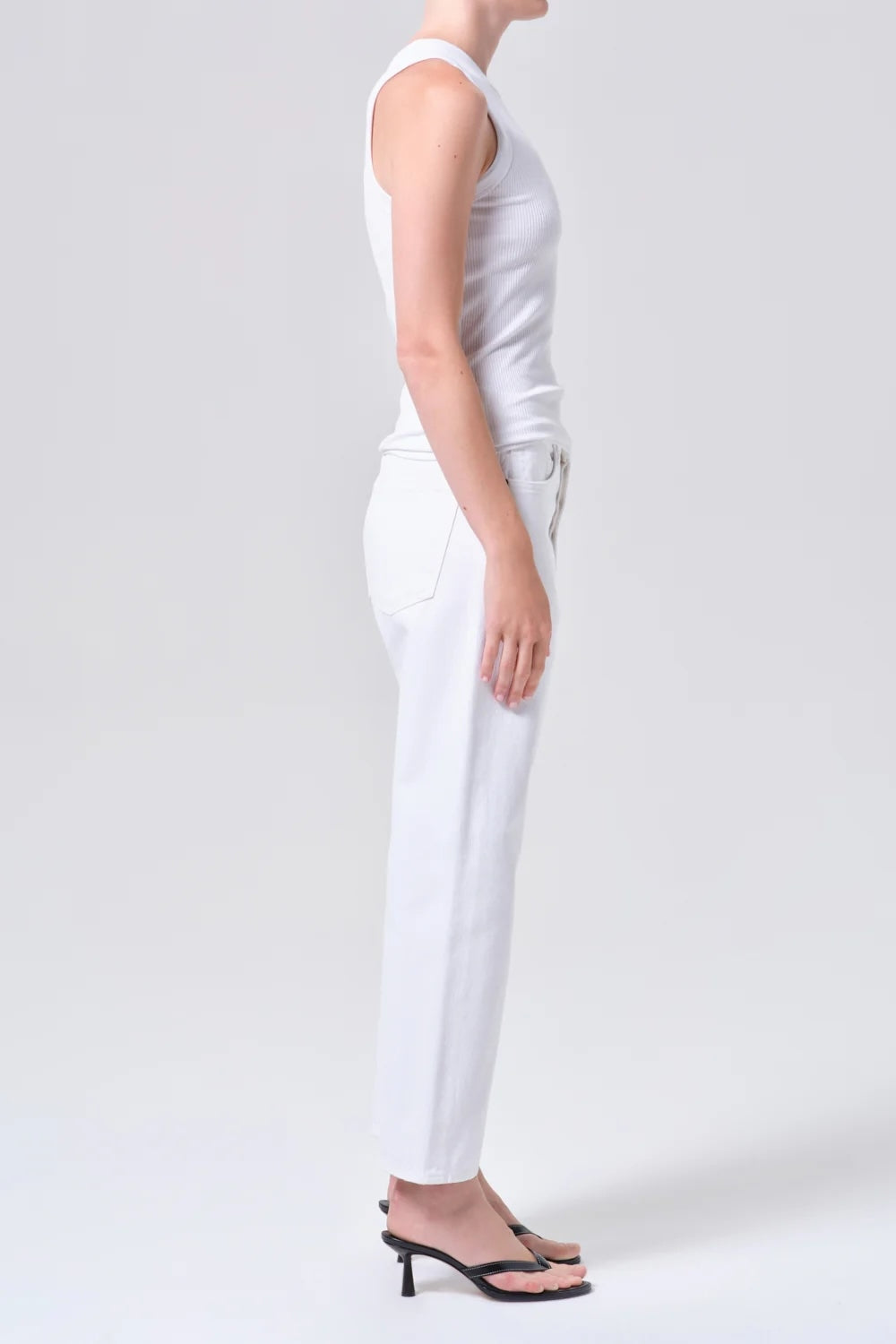 90s Crop Mid Rise Loose Straight Jean in Marshmallow