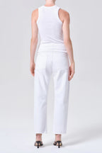 90s Crop Mid Rise Loose Straight Jean in Marshmallow