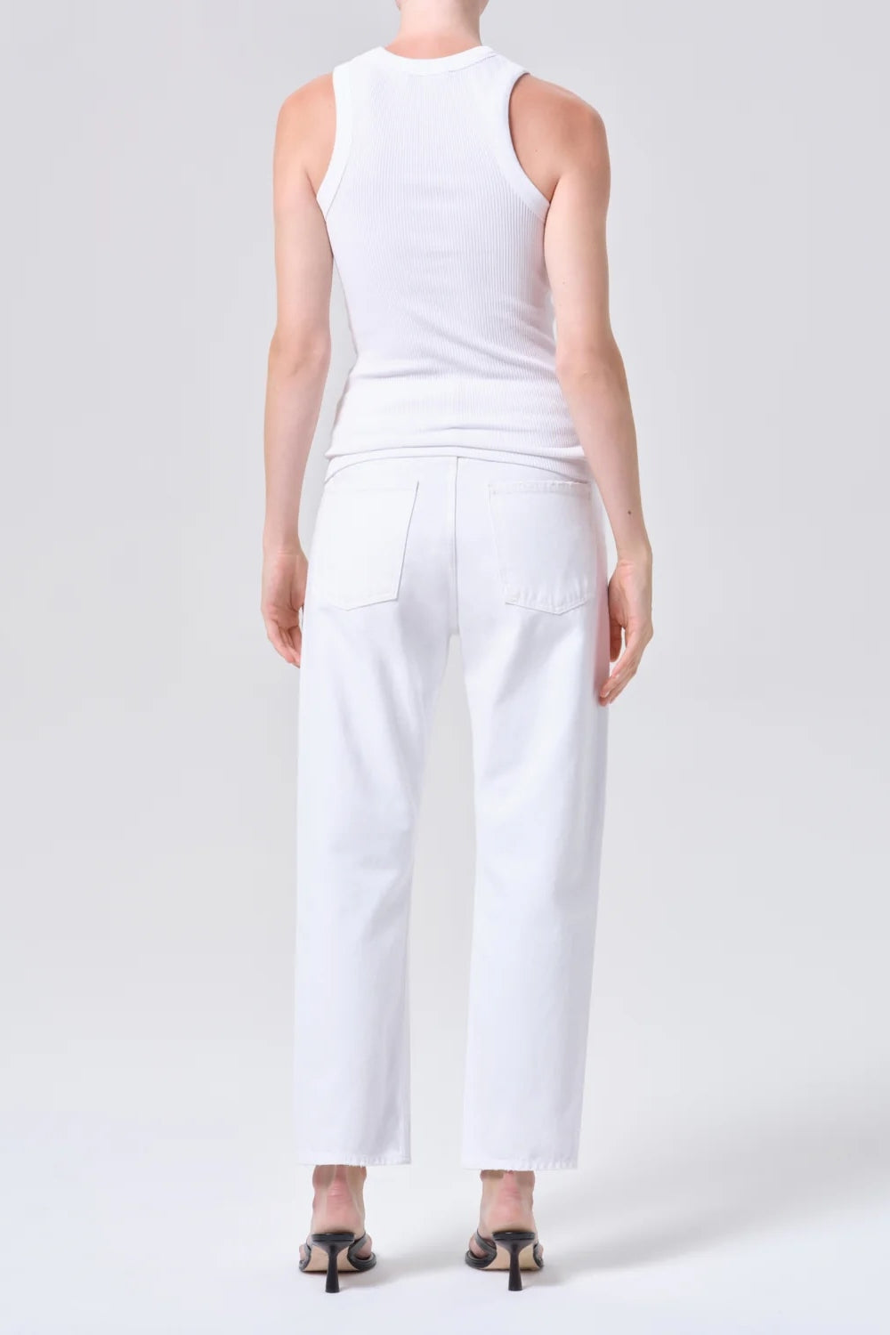90s Crop Mid Rise Loose Straight Jean in Marshmallow