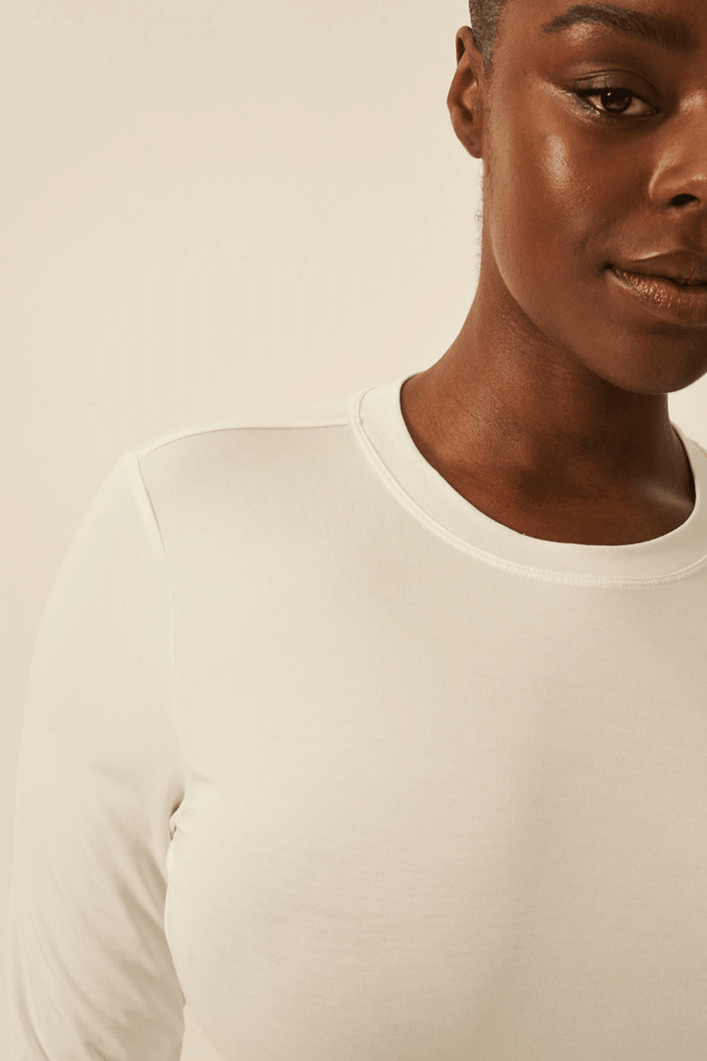 Long Sleeve Under Layer Top - White