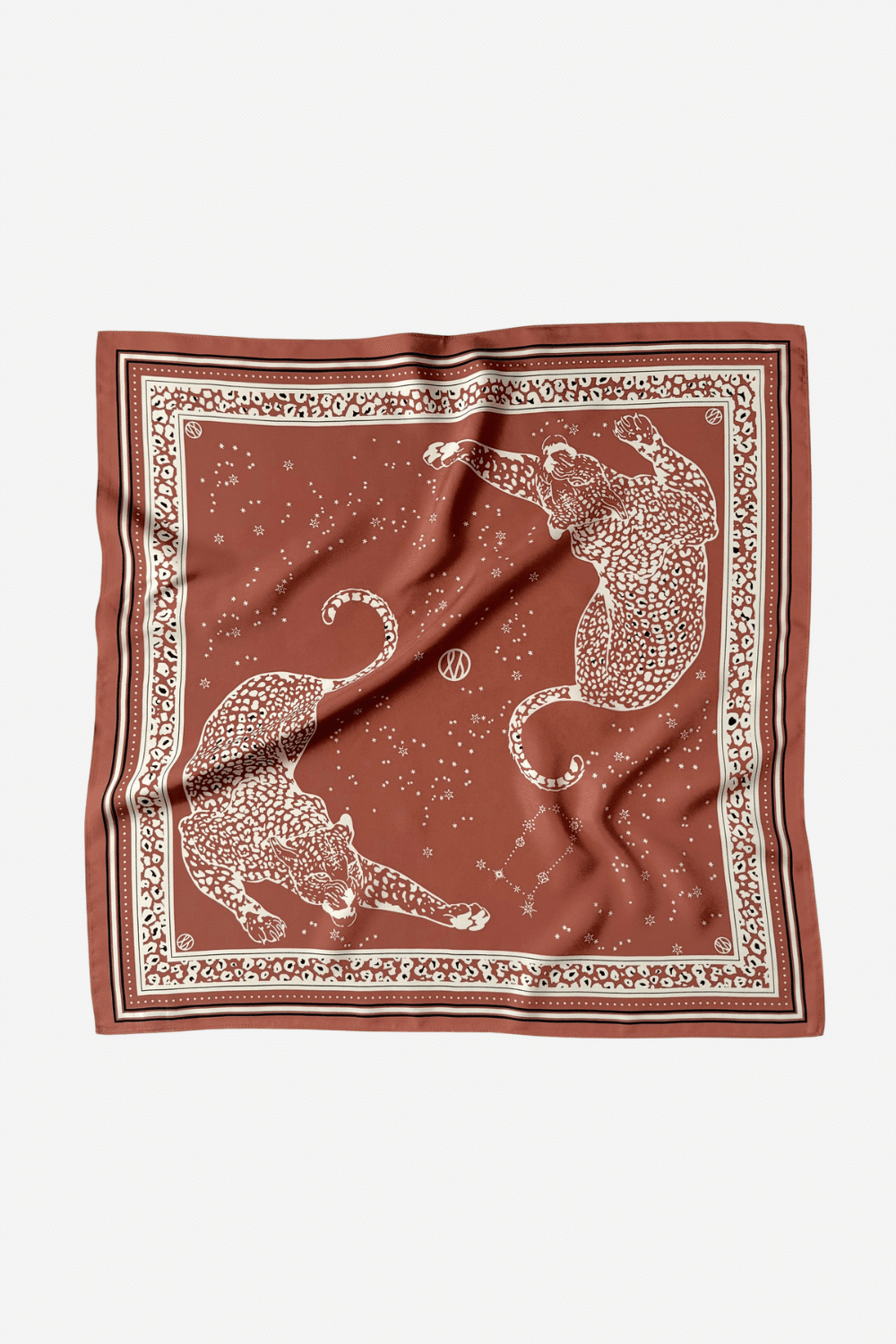 Gemini Silk Scarf in Terracota 65cm