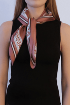 Gemini Silk Scarf in Terracota 65cm