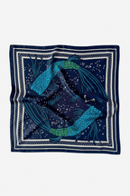 Pisces Silk Scarf in Navy 65cm