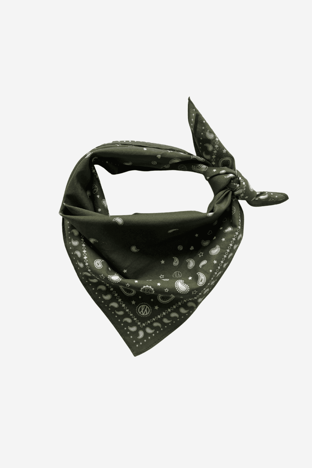 Cotton Paisley Scarf in Olive 55cm