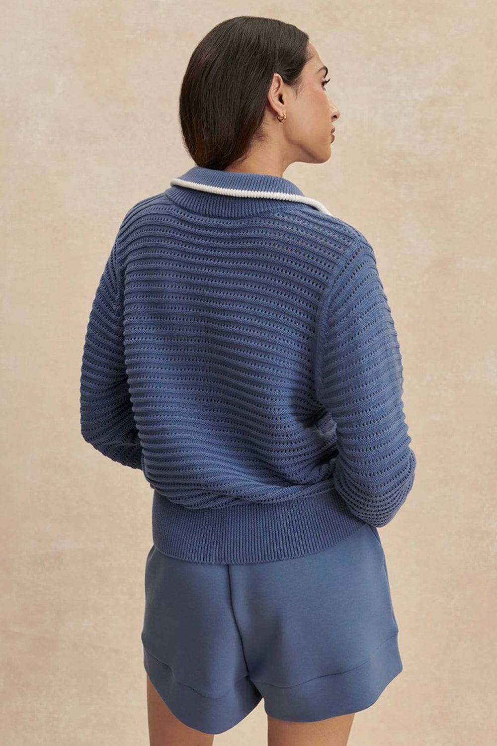 Morwenna Half Zip Knit in Bijou Blue