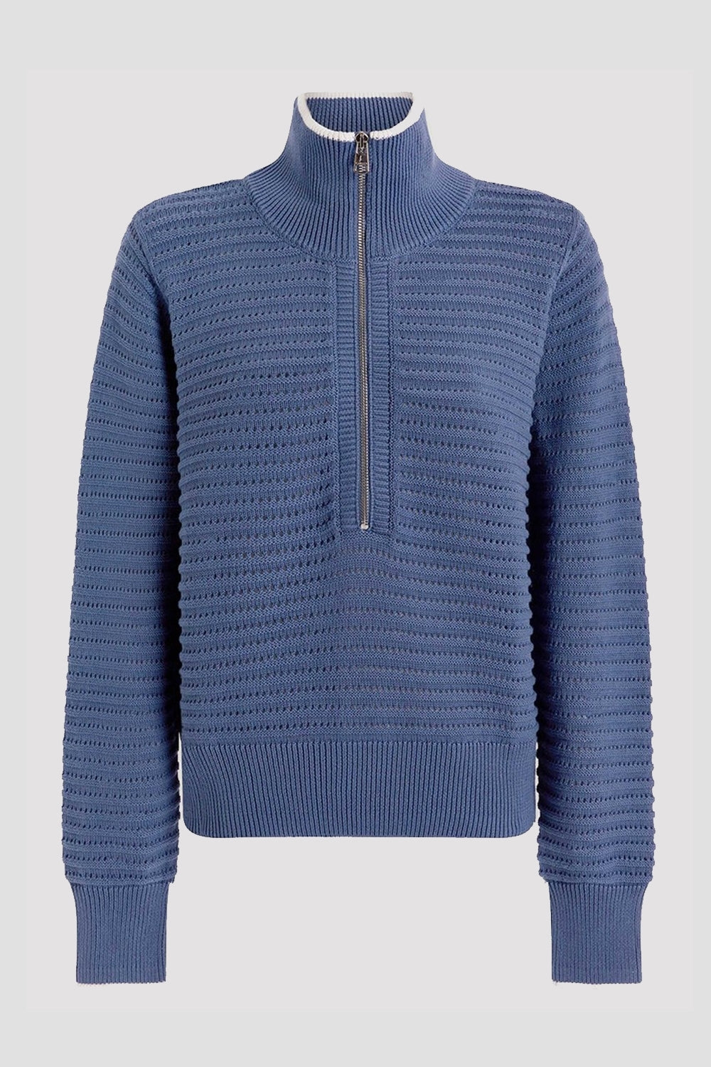 Morwenna Half Zip Knit in Bijou Blue