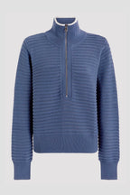 Morwenna Half Zip Knit in Bijou Blue